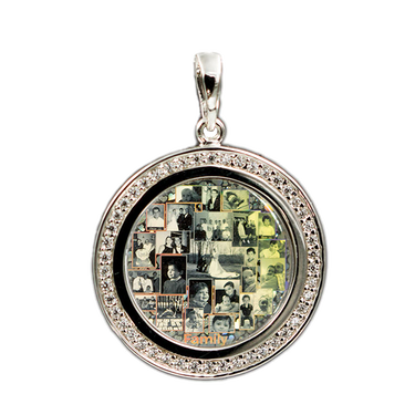 Personalized Sterling Silver Pendant with Embedded Crystals
